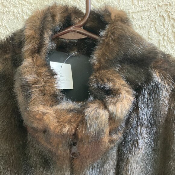 Faux Mink Vest Jacket Sz L Full Zip Heavy Coat Vest Reversible NWT - Picture 2 of 13